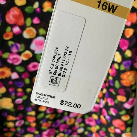 Swimsuit Cover Up Black Sheer Floral Print Anne Cole Size 14 - Picture 3 of 4